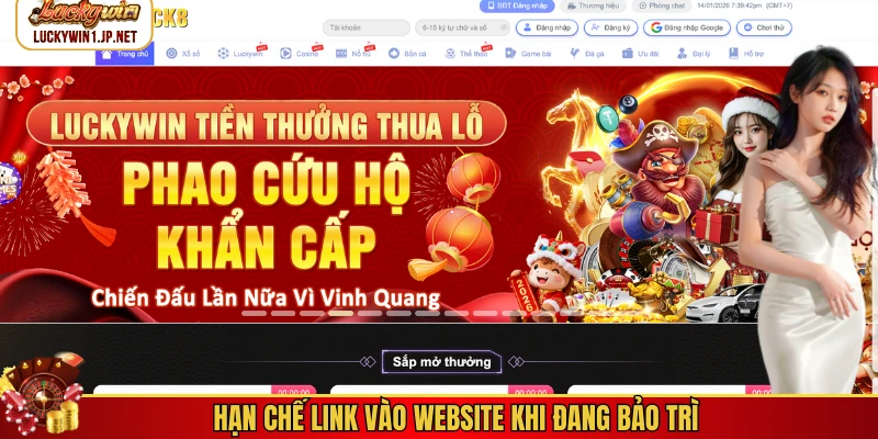 Hạn chế link vào website khi đang bảo trì