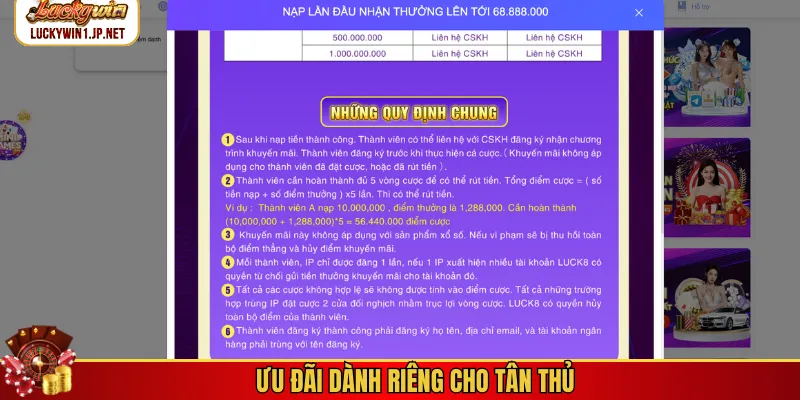Ưu đãi dành riêng cho tân thủ
